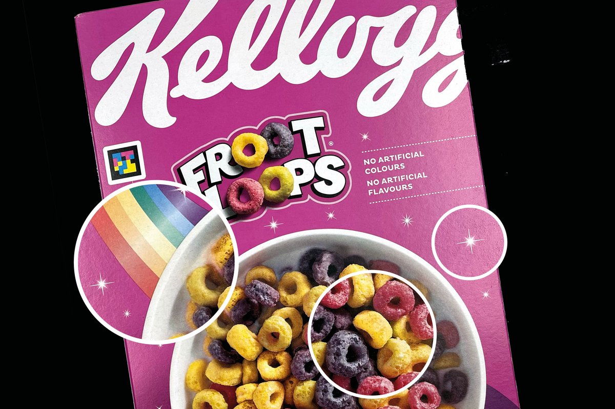 An image of a box of Froot Lops with bright colouring