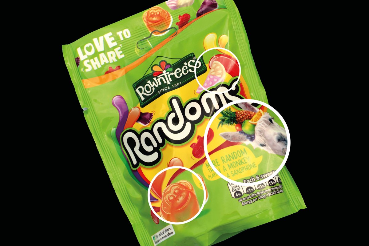 An image of a green packet of Randoms